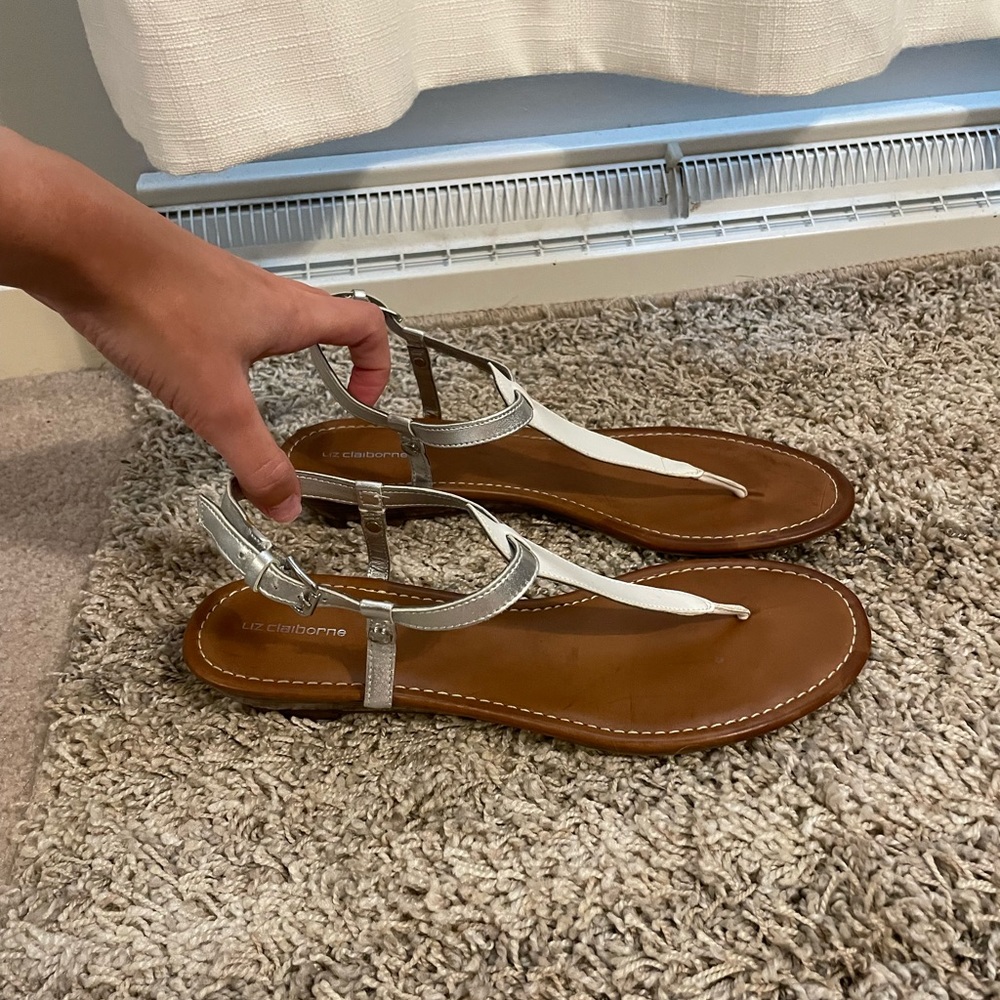 Womens sandals white/silver size 9